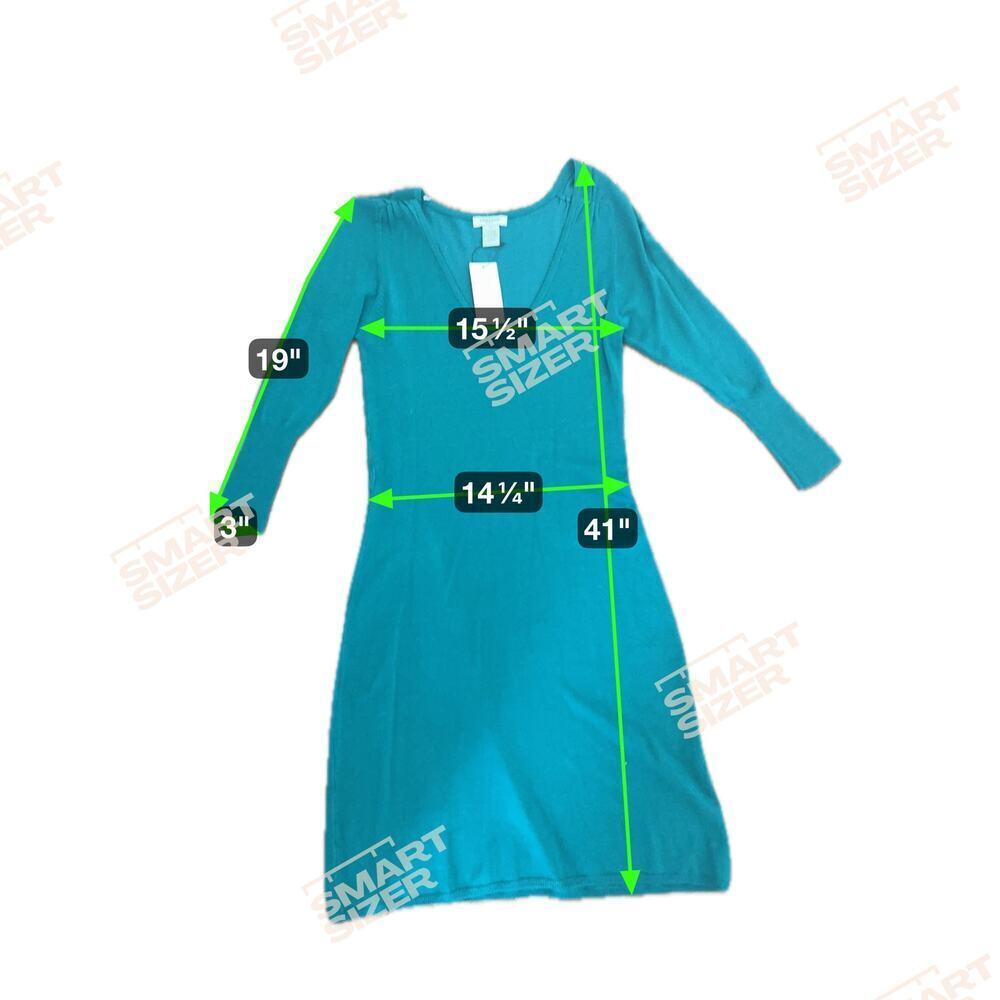 New VERTIGO PARIS Teal‎ Knit Sweater Midi Dress Long Sleeve Women's Sz M - Picture 13 of 14